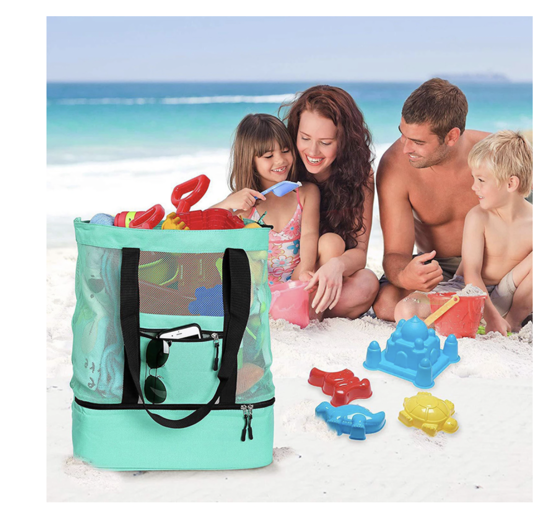 Poza cu Geanta de plaja termo frigorifica,20 l, 58x15x35 cm, Turcoaz