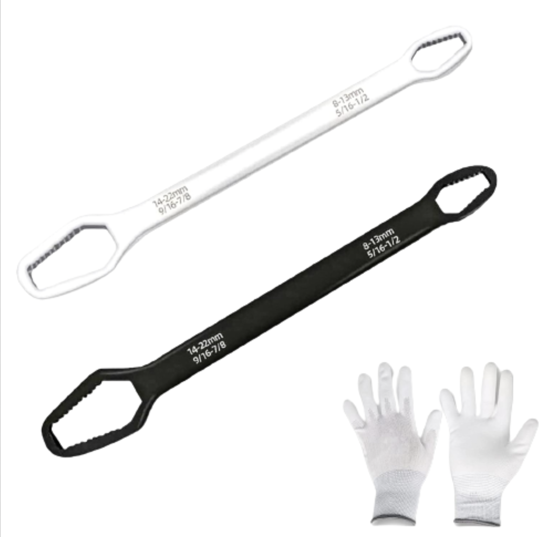 Poza cu Set 2 bucati, cheie Universal torx dublu cap de autostrangere, metal, 8-22mm,include manusi