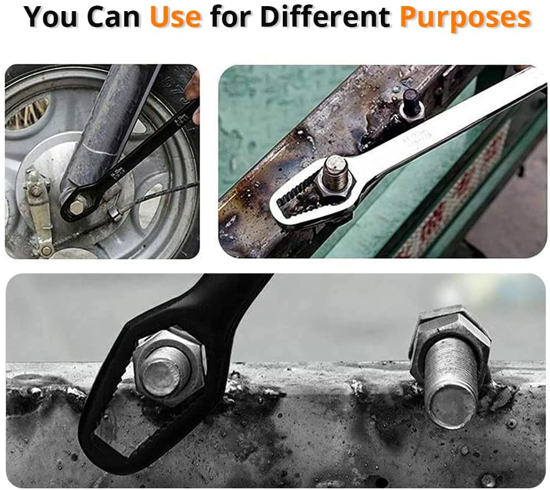 Poza cu Set 2 bucati, cheie Universal torx dublu cap de autostrangere, metal, 8-22mm,include manusi