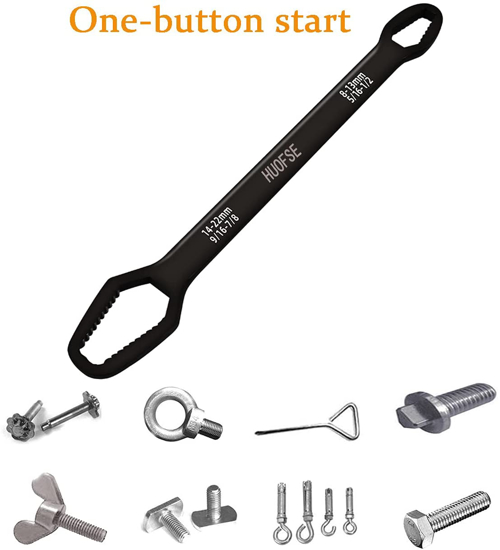 Poza cu Set 2 bucati, cheie Universal torx dublu cap de autostrangere, metal, 8-22mm,include manusi