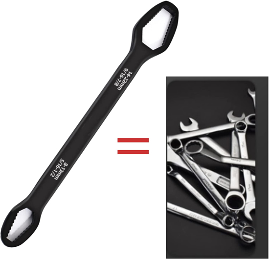 Poza cu Set 2 bucati, cheie Universal torx dublu cap de autostrangere, metal, 8-22mm,include manusi