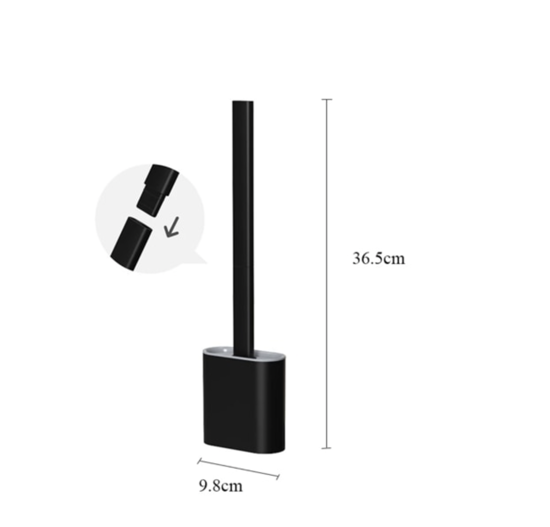 Poza cu Set 2 perii silicon pentru igienizarea toaletei, Negru, include manusi