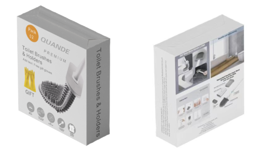 Poza cu Set 2 perii silicon pentru igienizarea toaletei, Negru, include manusi