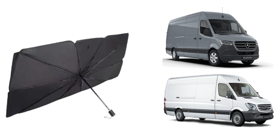 Poza cu Parasolar Auto Pliabil, Pentru Masina, In Forma De Umbrela,pentru sprinter ,microbus, 150 x 85cm