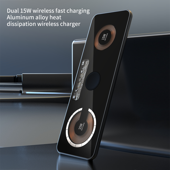 Poza cu Set Incarcator Wireless Magnetic 3 In 1 QUANDE® Qi Fast Charger 15W, Compatibil iPhone /Android, Apple Watch, Airpods