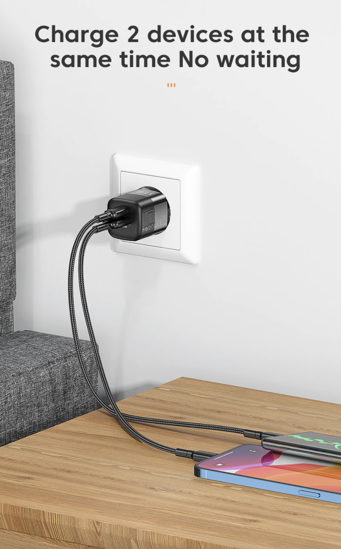 Poza cu Set 4 buc, 1 incarcator 20W PD Type-C, USB QC, 1 Adaptor auto PD Type-C, USB QC, pentru pentru Galaxy s21, s20, Note10, s10, 1 cablu date usb-C-usb-A, 1 cablu date C-C, 1M