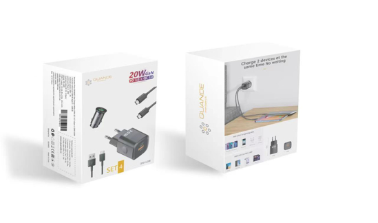 Poza cu Set 4 buc, 1 incarcator 20W PD Type-C, USB QC, 1 Adaptor auto PD Type-C, USB QC, pentru pentru Galaxy s21, s20, Note10, s10, 1 cablu date usb-C-usb-A, 1 cablu date C-C, 1M