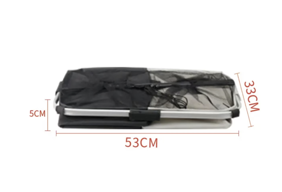 Poza cu Cos de rufe pliabil, whstore, cu 2 compartimente, 93L, 53 x 33 x 53 cm,Crem-Maro