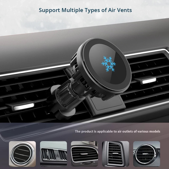 Poza cu Incarcator Magnetic Wireless Auto QUANDES®, 15W Fast Charge, compatibil iPhone 14/13/12/11 Pro Max