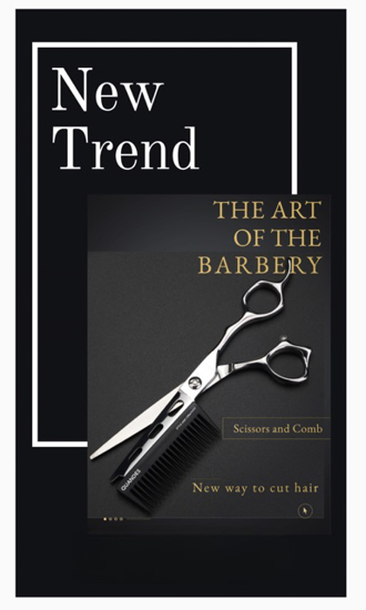 Poza cu Foarfece profesionale cu pieptene, 6’’, otel 440C JP, QUANDES® pentru pentru salon infrumusetare si pentru frizeri, barbershop,