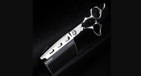 Poza cu Foarfece profesionale cu pieptene, 6’’, otel 440C JP, QUANDES® pentru pentru salon infrumusetare si pentru frizeri, barbershop,