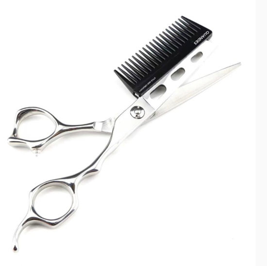 Poza cu Foarfece profesionale cu pieptene, 6’’, otel 440C JP, QUANDES® pentru pentru salon infrumusetare si pentru frizeri, barbershop,