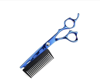 Imagine Foarfece profesionale cu pieptene, 6’’, otel 440C JP, QUANDES® pentru pentru salon infrumusetare si pentru frizeri, barbershop, - Blue