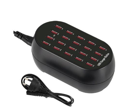 Poza cu Statie de incarcare 100W QUANDES®, Smart cu 20 porturi USB 5V 20A si  aerisire