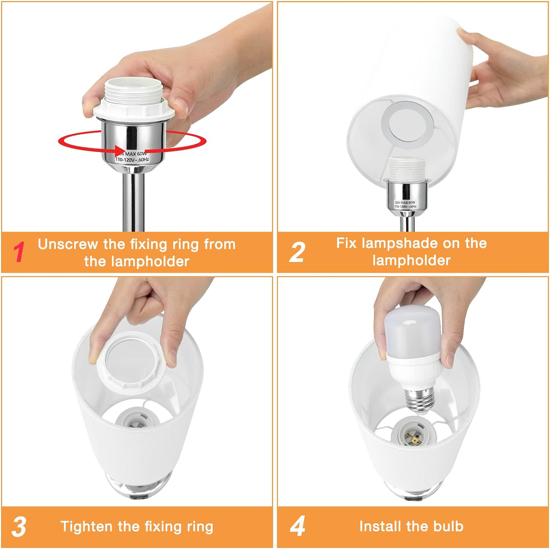 Poza cu Lampa cu abajur din tesatura, pentru birou, dormitor, metal, QUANDES®, 2 porturi USB-A/C 1 X Prize de incarcare AC, negru