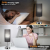Imagine Lampa cu abajur din tesatura, pentru birou, dormitor, metal, QUANDES®, 2 porturi USB-A/C 1 X Prize de incarcare AC, gri