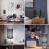 Imagine Set Lampa cu abajur din tesatura, pentru birou, dormitor, metal, QUANDES®, 2 porturi USB-A/C 1 X Prize de incarcare AC, gri