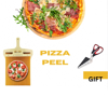 Imagine Set Paleta glisanta pentru pizza cu maner 55 x 45 x 30 cm, lemn, foarfeca pentru pizza 27cm