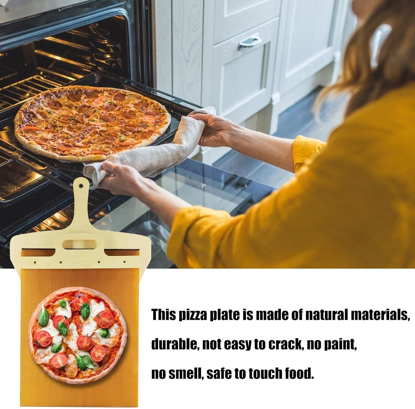 Set Paleta glisanta pentru pizza cu maner 55 x 45 x 30 cm, lemn