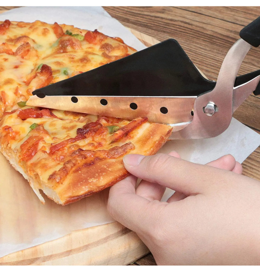 Poza cu Set 3 buc Paleta Glisanta Pentru Pizza Cu Maner 55 X 30 Cm, Set Pentru Servire Branzeturi cu 4 Ustensile, Foarfeca Pentru Pizza