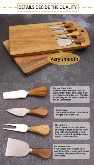 Poza cu Set 3 buc Paleta Glisanta Pentru Pizza Cu Maner 55 X 30 Cm, Set Pentru Servire Branzeturi cu 4 Ustensile, Foarfeca Pentru Pizza