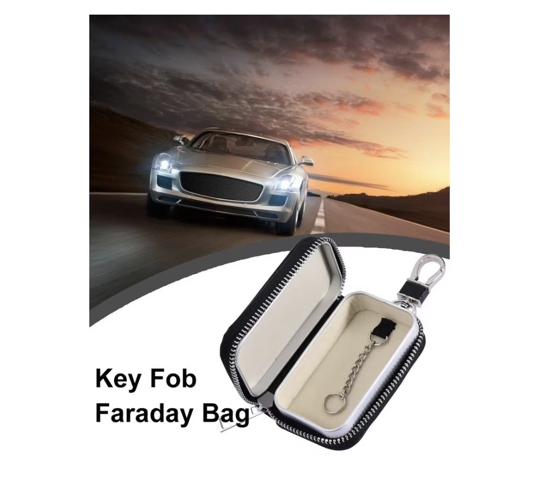 Poza cu Toc Faraday pentru telecomanda auto, Blocare unde radio si semnal, Anti-Copiere Date Cheie, Negru, quandes