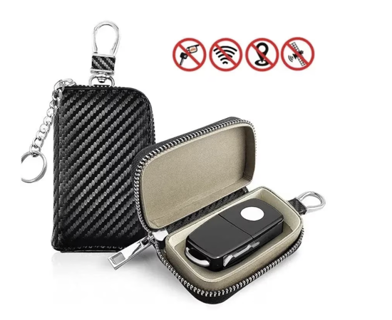 Poza cu Toc Faraday pentru telecomanda auto, Blocare unde radio si semnal, Anti-Copiere Date Cheie, Negru, quandes