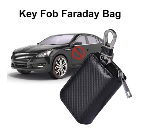 Poza cu Toc Faraday pentru telecomanda auto, Blocare unde radio si semnal, Anti-Copiere Date Cheie, Negru, quandes