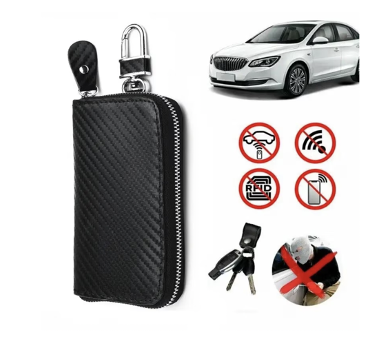 Poza cu Toc Faraday pentru telecomanda auto, Blocare unde radio si semnal, Anti-Copiere Date Cheie, Negru, quandes