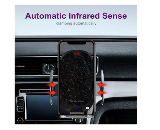 Poza cu Set format din 3buc, Incarcator auto suport Smart wireless Fast Charger 15W, QUANDES, Adapter auto 18w, 3.0, Suport auto afisaj numar de telefon pentru parcare temporara