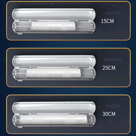 Poza cu Dispenser folie alimentara cu lama de taiere, magnet, ventuze de fixare, si folie inclusa 38x6x5cm, alb