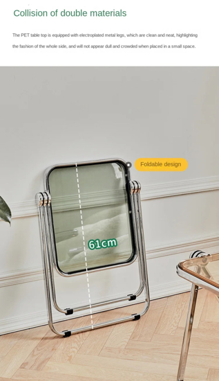 Poza cu Masuta de cafea pliabila din acril, moderna, pentru canapea birou mic, noptiere, sufragerie, terasa, 40×35cm, gri