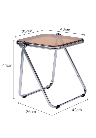 Poza cu Masuta de cafea pliabila din acril, moderna, pentru canapea birou mic, noptiere, sufragerie, terasa, 40×35cm, orange