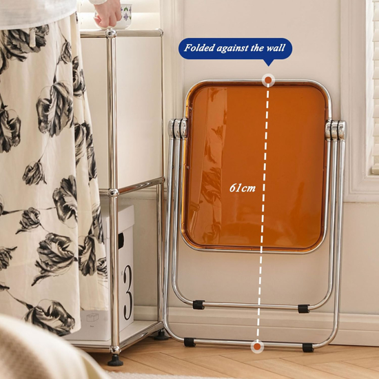 Poza cu Masuta de cafea pliabila din acril, moderna, pentru canapea birou mic, noptiere, sufragerie, terasa, 40×35cm, orange