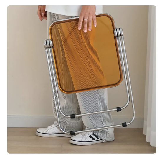 Poza cu Masuta de cafea pliabila din acril, moderna, pentru canapea birou mic, noptiere, sufragerie, terasa, 40×35cm, orange