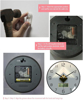Imagine Ceas de perete, Mecanism silentios, 30 cm, calendar cu zi si data, afisaj cu LED pentru temperatura, negru