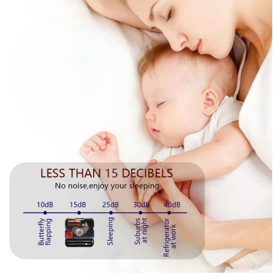 Poza cu Ceas de perete, Mecanism silentios, 30 cm, calendar cu zi si data, afisaj cu LED pentru temperatura, negru