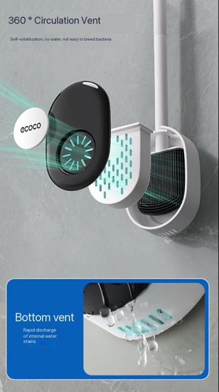 Poza cu Set suport hartie igienica cu raft de depozitare, perie silicon pentru toaleta, suport de perete pentru uscator de par, 3 bucati aromoterapie