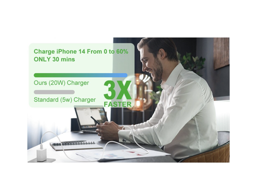 Poza cu Pachet 4 buc Incarcator Fast Charge 20W usb C, pentru iPhone 15pro, 14, 13 12 Pro Max, 1 Cablu de date USB-C - C, 60w, USB-C Lightning, 37w, Adaptor auto USB-C, 20W