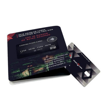Card protectie contactless RFID si NFC pentru protejarea cardurilor bancare si pasapoartelor cu cip RFID - Smart -X- pachet cu 2 bucati
