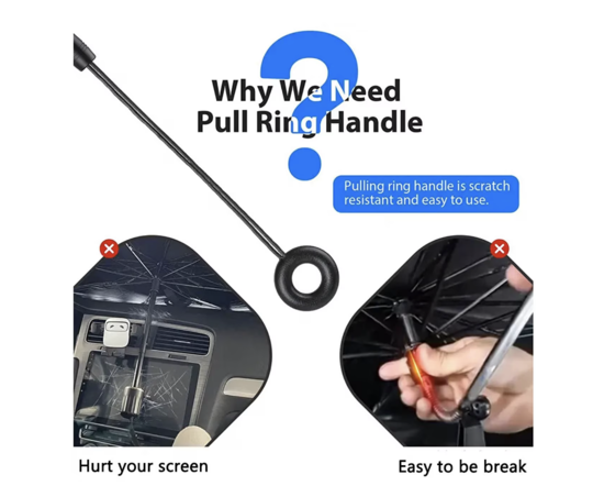 Poza cu Parasolar 360° Auto Pliabil, QNDS-RNG, potrivit pentru dimensiuni 145 x 79 cm, Rezistent UV