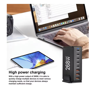 Imagine Statie de incarcare 268W GaN 8 Porturi QC2.0, QC3.0, PD, PD 3.0 Incarcare rapida USB Type-C pentru Smartphone, MacBook Pro, Laptop, iPad, Samsung Galaxy, iPhone, QUANDES®, negru