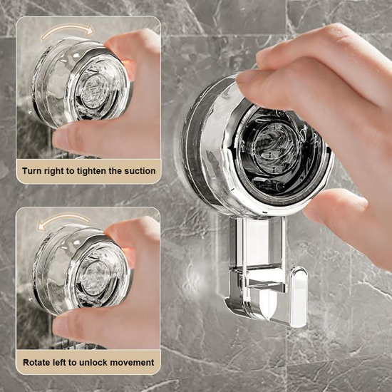 Poza cu Set 4buc, Carlig cu ventuza cu vid puternic, fara urme, autoadeziv, fara perforare, 98 X 58 X41mm, Quandes, alb