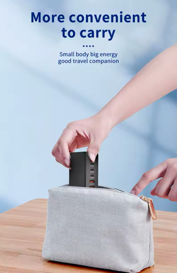 Poza cu Statie de Incarcare Rapida 600W GaN III 8-in-1 QUANDES®, 5 USB-C PD 140W, 100W, 30W & 3 USB-A, Compatibila cu Laptop, MacBook, iPhone 16/15/14/13 si Android S24/S23/s22 Portabila