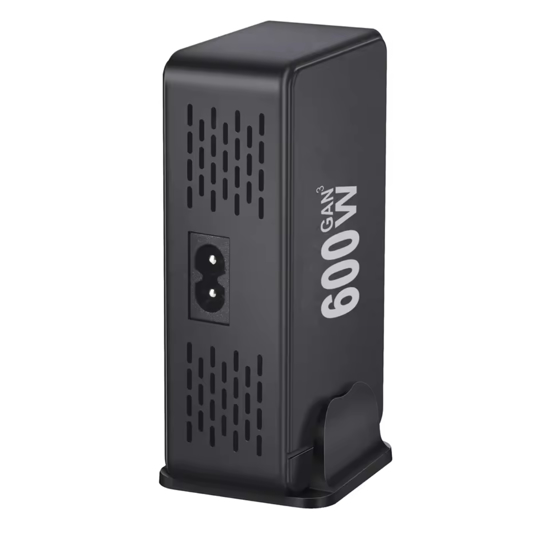 Poza cu Statie de Incarcare Rapida 600W GaN III 8-in-1 QUANDES®, 5 USB-C PD 140W, 100W, 30W & 3 USB-A, Compatibila cu Laptop, MacBook, iPhone 16/15/14/13 si Android S24/S23/s22 Portabila