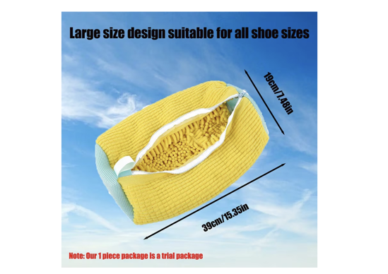 Poza cu Kit 2 Saci pentru Spalarea Incaltamintei, Inchidere Sigura, Reutilizabili, 4 Huse pentru protectie incaltaminte, QUANDES®, Galben