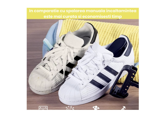 Poza cu Set 4 Saci pentru Spalarea Incaltamintei, QUANDES, Inchidere Sigura, Reutilizabili, 39x19 cm, gri