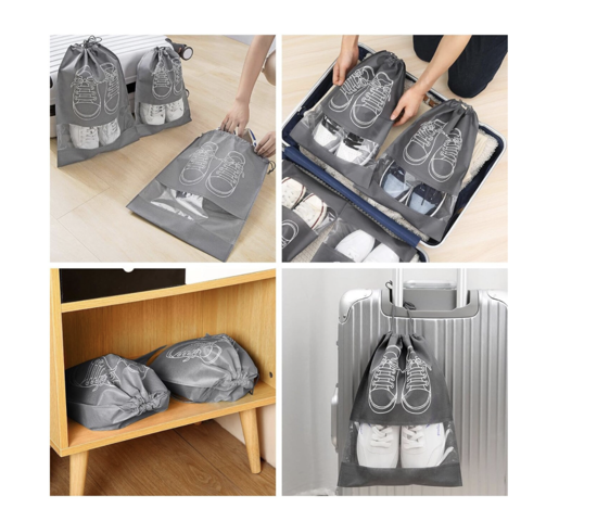 Poza cu Kit 2 Saci pentru Spalarea Incaltamintei, Inchidere Sigura, Reutilizabili, 4 Huse pentru protectie incaltaminte, QUANDES®, Galben