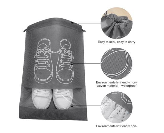 Poza cu Kit 2 Saci pentru Spalarea Incaltamintei, Inchidere Sigura, Reutilizabili, 4 Huse pentru protectie incaltaminte, QUANDES®, Crem