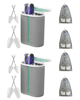 Imagine Kit 2 Saci pentru Spalarea Incaltamintei, Compartiment dublu, Reutilizabili, QUANDES®, 4 Set sanuri pantofi cu arc flexibil, Marimea 35 - 39, 40-47, Gri, 4 Huse protectie incaltaminte